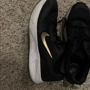 Black and Gold Athletic Sneakers